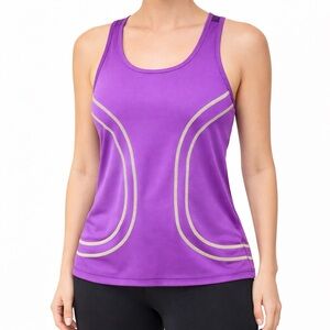 Lululemon Swiftly Racerback Women’s 8 Silverescent Purple w Yellow Stitching